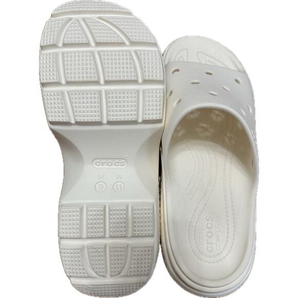 Crocs Stomp Clog Platform Sandals White Women’s 11 / Men’s 9 Comfort Shoes New - Picture 8 of 9